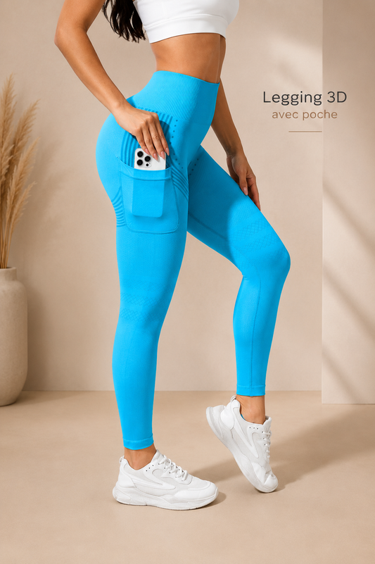 3D Leggings - Blue