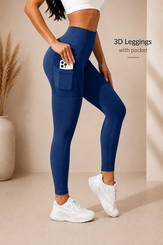 3D Leggings - Royal Blue