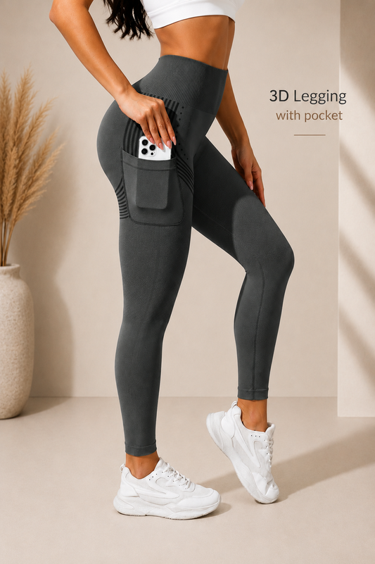 3D Leggings - Dark Grey